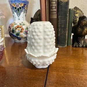 White Hobnail Milk Glass Fairy Lamp